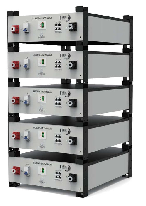 MidNite Solar MNPowerflo5 Lithium Batteries Kit | 6 Batteries | 30.72 kWh | 48V 100Ah