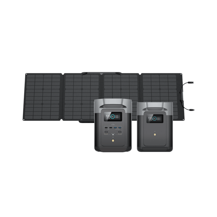 EcoFlow DELTA 2 + Smart Extra Battery + 110W Portable Solar Panel - Flash Sale