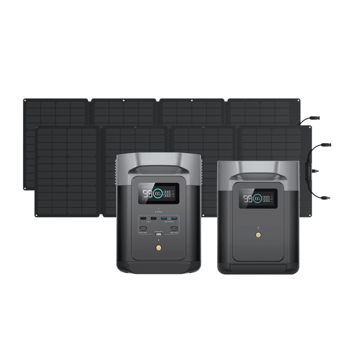 EcoFlow DELTA 2 + 2 x 110W Portable Solar Panel + DELTA 2 Smart Extra Battery
