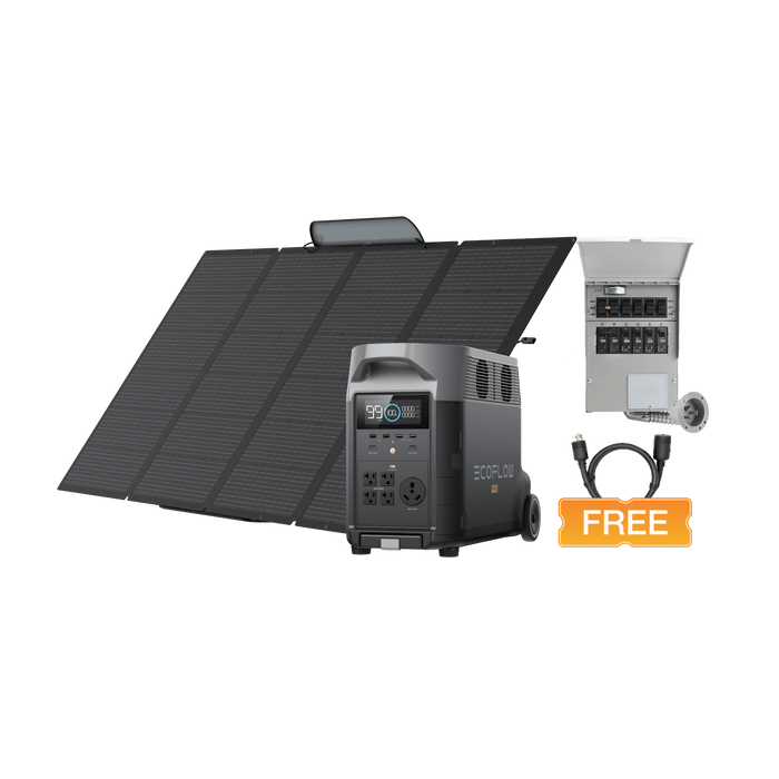 EcoFlow DELTA Pro + 400W Solar Panel + Transfer Switch + Free TS Cable - Livestream