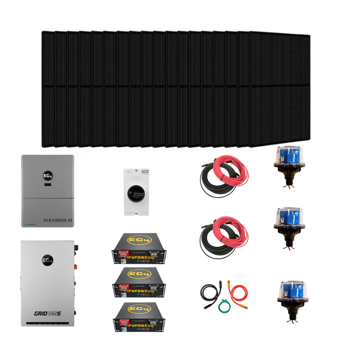 Complete Hybrid Solar Kit | EG4 Flexboss21 | EG4 Gridboss | 16kW Continuous AC Output | EG4 48V Lithium Battery