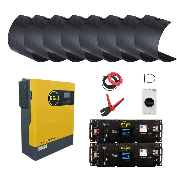 3,000W Off-grid Solar System | EG4 3kWh Inverter | 5.12kWh Server Rack Battery