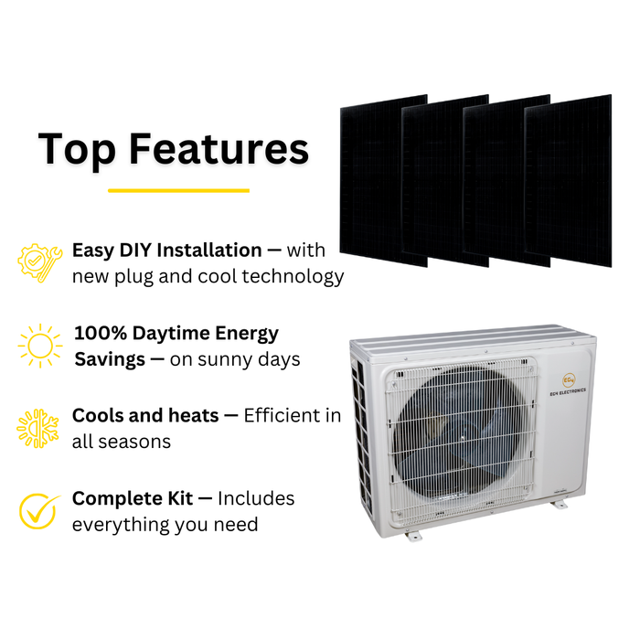 EG4 Hybrid Solar Mini Split Kit | 12k BTU AC/DC | SEER22 | 1760w of Solar PV