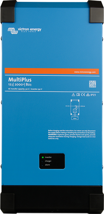 Victron MultiPlus 2000 Watt 12 Volt UL Listed Inverter & 80 Amp Inverter/Charger