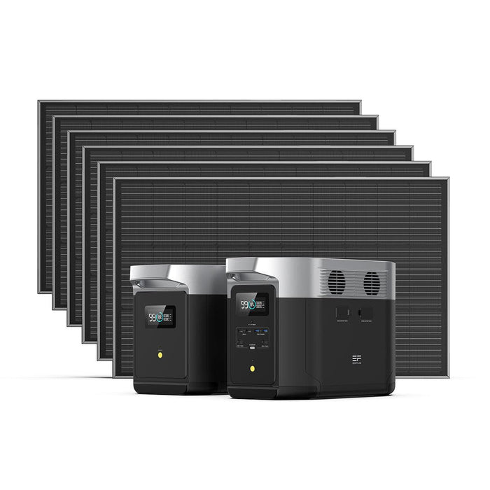 EcoFlow DELTA Max Portable Power Station + 6*100W Rigid Solar Panel + EcoFlow DELTA Max Smart Extra Battery