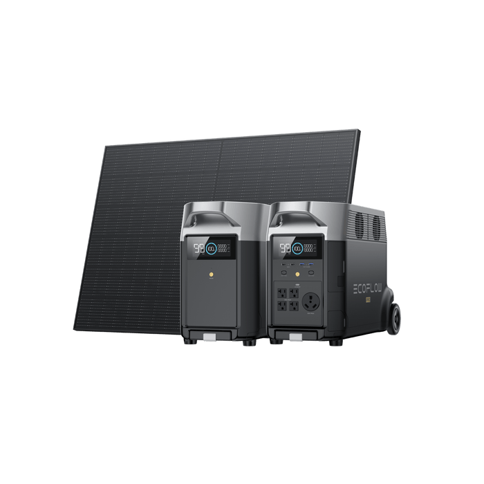 EcoFlow DELTA Pro Portable Power Station + 400W Rigid Solar Panel + EcoFlow DELTA Pro Smart Extra Battery