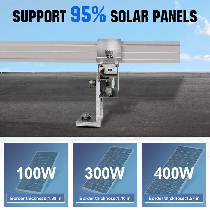 Solar Panel Mounting Bracket | For Wood, Metal and Shingle Roofs | Up to 4 Solar Panels