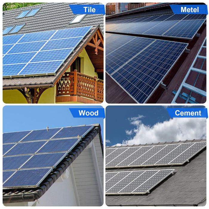 Solar Panel Mounting Bracket | For Wood, Metal and Shingle Roofs | Up to 4 Solar Panels