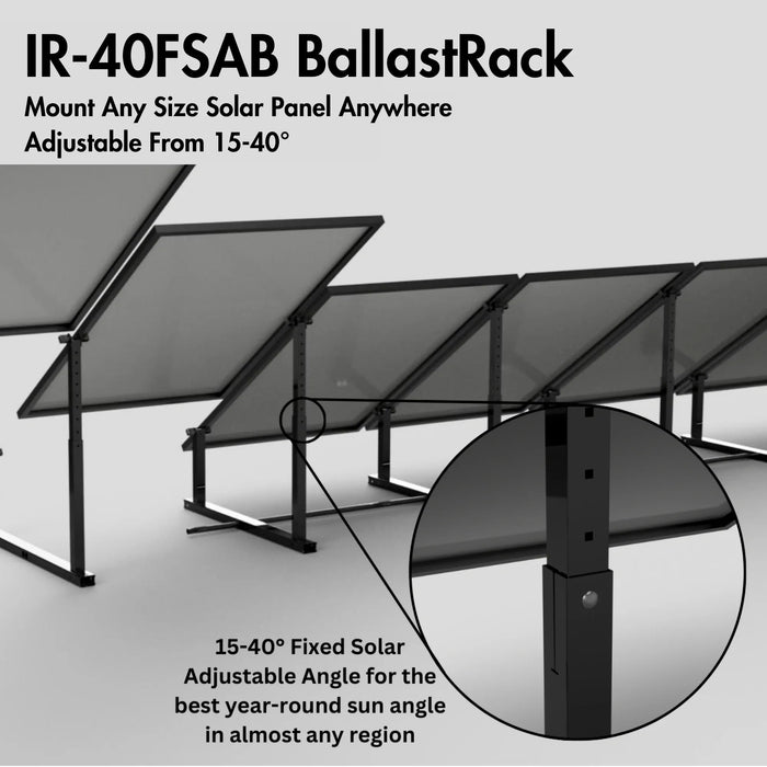 IntegraRack IR-40FSAB BallastRack Fixed Adjustable Angle Solar Panel Ground Mount